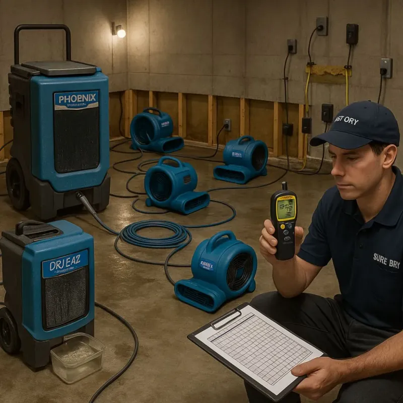 Structural Drying and Dehumidification process in Makaha Valley, HI